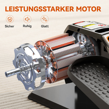 Електричний еліптичний тренажер, педальний пристрій з 12 регульованими рівнями швидкості, портативний, легкий, з пультом дистанційного керування, LED-дисплеєм, сталевим та пластиковим корпусом, чорного кольору.