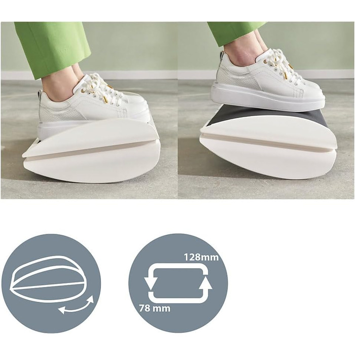 Підставка для ніг Leitz Ergo Cosy, регульована, сіра, 53710089 - для офісу та дому, зменшує біль у спині та плечах