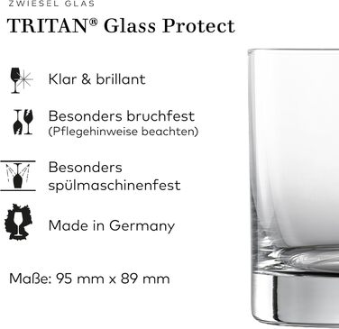 Склянки для віскі Zwiesel Glas Tavoro, 0,4 л (набір 4 шт.), сучасний Tumbler, скло Tritan, Made in Germany