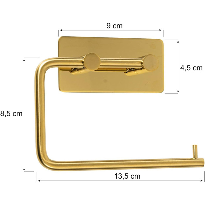 Тримач для туалетного паперу без свердління - Тримач для туалетного паперу - Самоклеючий тримач рулону туалетного паперу з нержавіючої сталі - Тримач для паперу для кухні ванної кімнати - Тримач рулону - Тримач для туалетного паперу (полірована мідь V2)