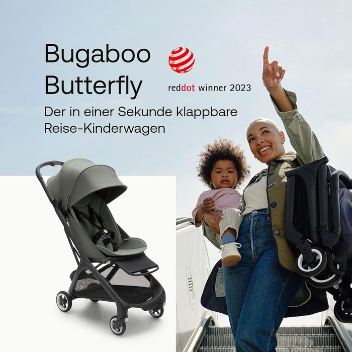 Дитяча коляска Bugaboo Butterfly: ультракомпактна, легка, зручна, для міста, з великим об'ємом багажника, колір Forest Green