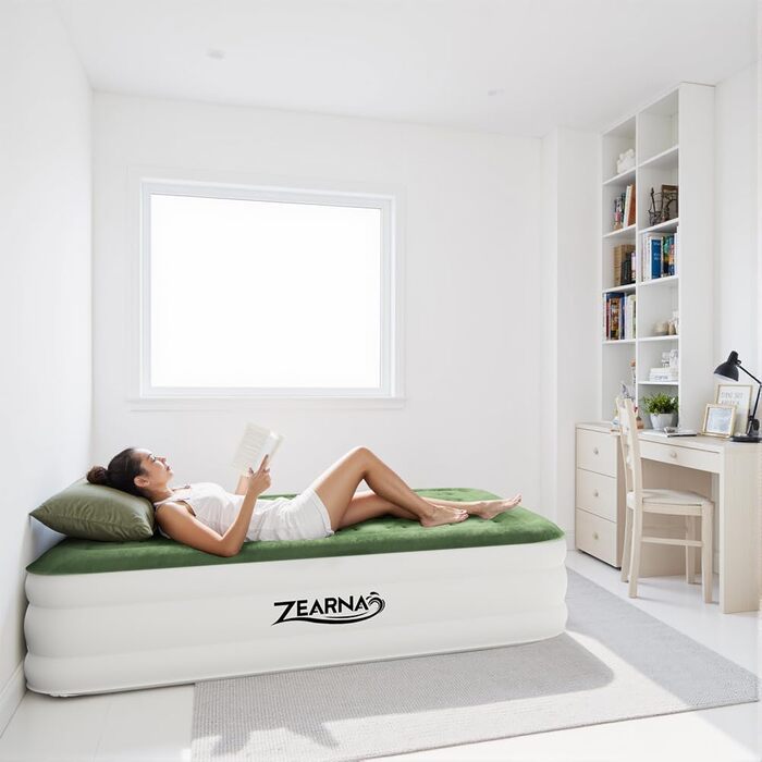 Надувний матрац Zearna для 2 осіб з електричним насосом, 203x152x46 см