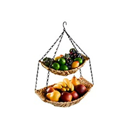 Підвісна двоярусна підвісна корзина 2 поверхи підвісна корзина для фруктів кошик для овочів підвісна корзина для овочів z