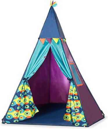 Дитяче намету B. toys Tipi з ліхтарем – ігровий намет для дому, кімнати, в приміщенні для хлопчиків та дівчаток від 3 років, блакитний
