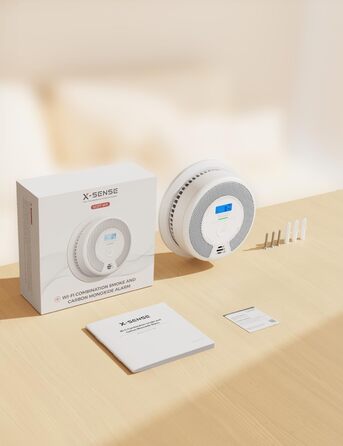 Датчик диму та CO X-Sense SC07-WX з Wi-Fi, з змінною батареєю, сумісний з додатком X-Sense Home Security, 1 шт.