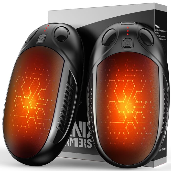 Електричні грілки для рук, набір 2 шт. - перезаряджувані, портативні, 4 режими нагріву. Ідеальний подарунок для спорту, гольфу, кемпінгу