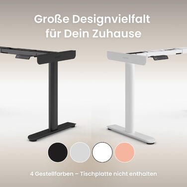 Ergotopia Desktopia One – Регульований стіл, електричний, з подвійним мотором, TÜV-сертифікований, 7 років гарантії (Apricot)