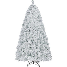 Штучна ялинка Yaheetech зі снігом 183 см (діаметр 120 см), 820 гілок, з металевим підставкою, швидкий монтаж, розкладний механізм для ялинки на Різдво