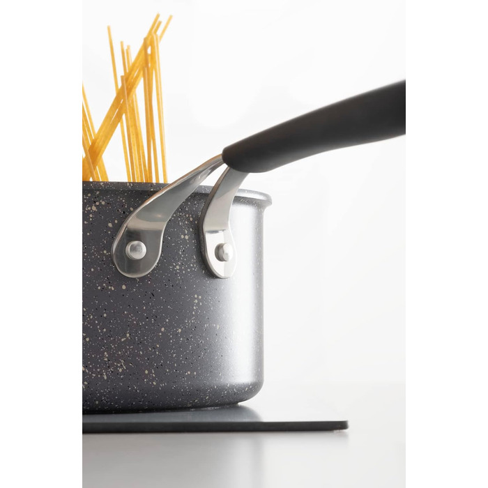 Каструля Lagostina Tempra Mineral, Ø 16 см, з нержавіючої сталі та алюмінію, з мінеральним покриттям, силіконовий ручка, ефект каменю, для всіх джерел тепла