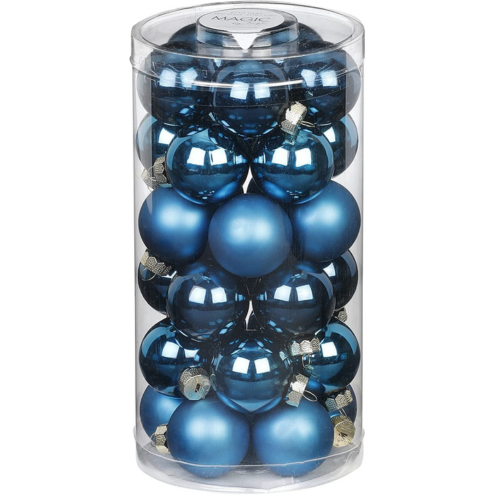 Чарівні скляні різдвяні кулі 4 см x 30 шт. ялинкові кулі (темно-синій)