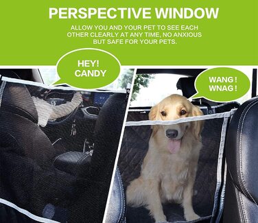 Автомобільне заднє сидіння для собак pecute з бічним захистом, універсальне автомобільне заднє сидіння для собак з оглядовим вікном, стійке до подряпин і водостійке автомобільне ковдру, килимок для собак, автокрісло для собак 146x136 см (розкішний потовще