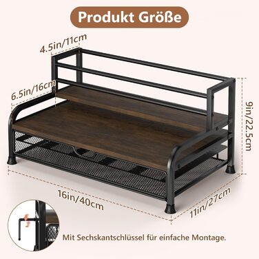 Трирівнева підставка для капсул Nespresso Vertuo з шухлядою, 40 капсул, органайзер для кави на кухню