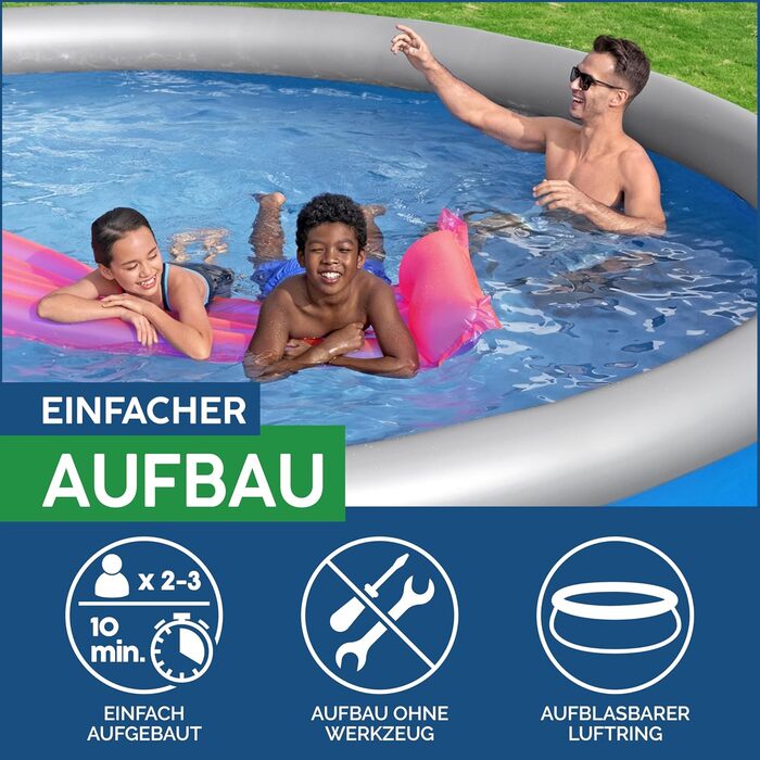 Каркасний басейн Bestway Fast Set з фільтром, круглий, 457x122 см, синій