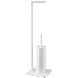 Набір для унітазу Sealskin Tube Stand з тримачем для рулону туалетного паперу та щіткою для унітазу, окремо стояча щітка для унітазу, метал, колір білий