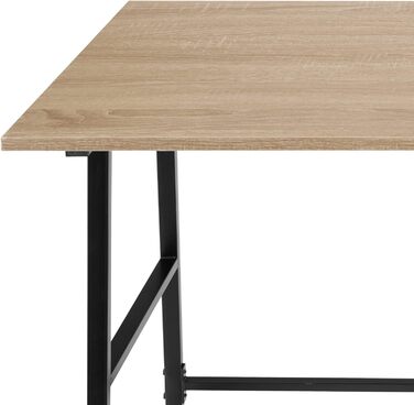Письмовий стіл tectake з 2 полицями, 120 х 50 х 73,5 см, промисловий дизайн, комп'ютерний стіл з бічною полицею з двома відділеннями з дерева, чорний металевий каркас (світле індустріальне дерево, дуб сонома)