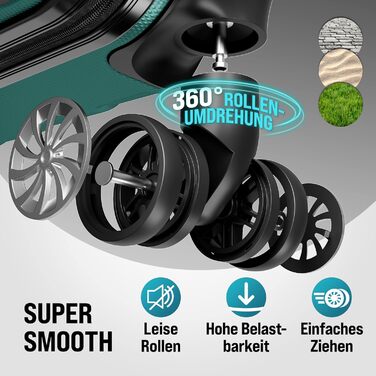 Набір валіз Monzana® 4 шт. з замком, органайзером, вагами та ременем. Валіза-тележка з жорсткою оболонкою S-M-L-XL (зелена)