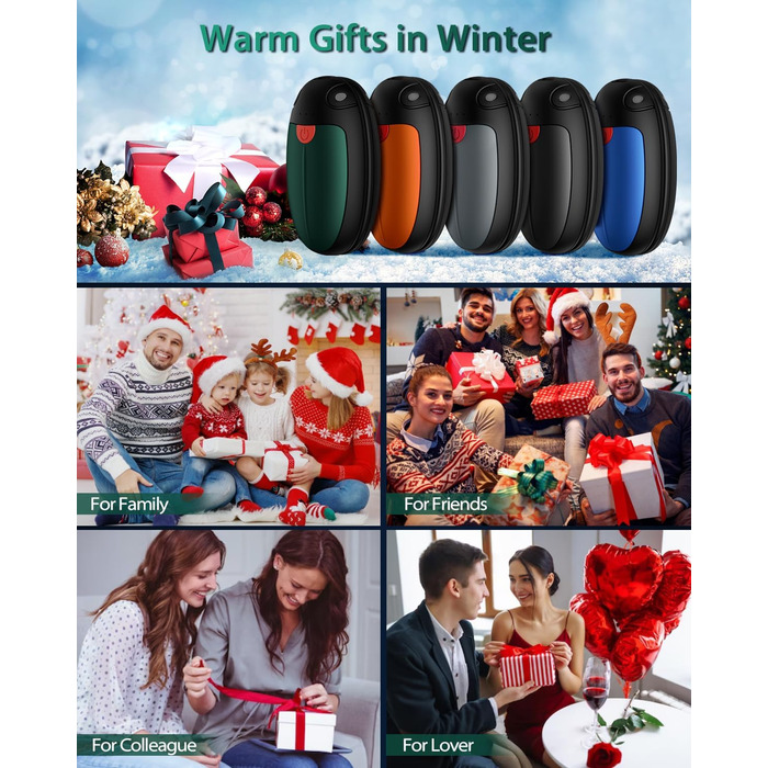 Електричні грілки для рук VTHW 2 шт. - USB, 20 годин тепла, 3 рівні температури, для спорту та артриту (зелені)