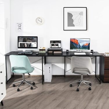 COSTWAY L-подібний кутовий стіл, геймінговий та офісний, 150 x 150 x 74 см (Чорний)