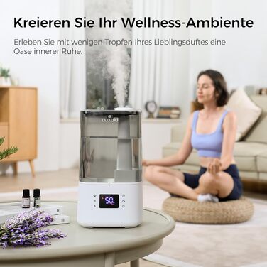 Зволожувач повітря Luxaid HU-802 4.5л з пультом, гігростатом та таймером для спальні та великих приміщень. Тихий зволожувач для дитячої кімнати.