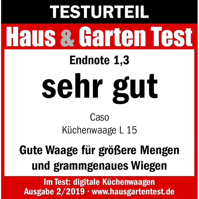 Кухонні ваги CASO L15 - цифрові ваги з нержавіючої сталі, 15 кг, велика платформа, HOLD функція