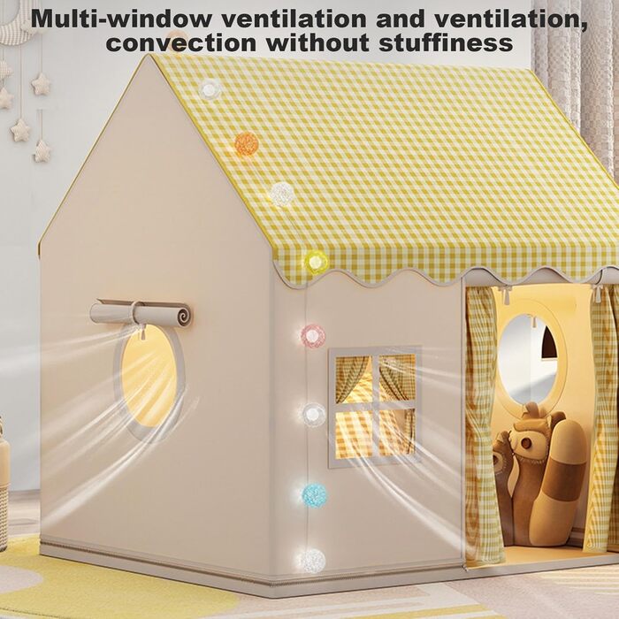 Дитячий намет-халапа для гри вдома | Халапа-замок для дітей, великий намет для ігор у приміщенні, міцний намет для дітей, жовтий колір