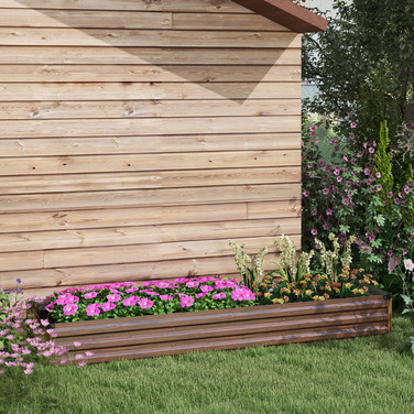 Підвищене грядка, садова грядка, грядка для трав, стійка до погодних умов, відкритий ґрунт, розмір 240 x 60 x 30 см, темно-коричневий