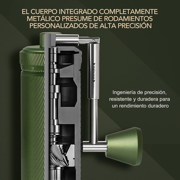 Ручна кавомолка TIMEMORE Chestnut з металевим корпусом, шліф Kegelschliff S2C, для еспресо та френч-пресу, чорна