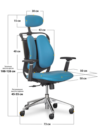 Крісло Mealux Testa Duo Blue (арт. Y-552 KBL Duo)