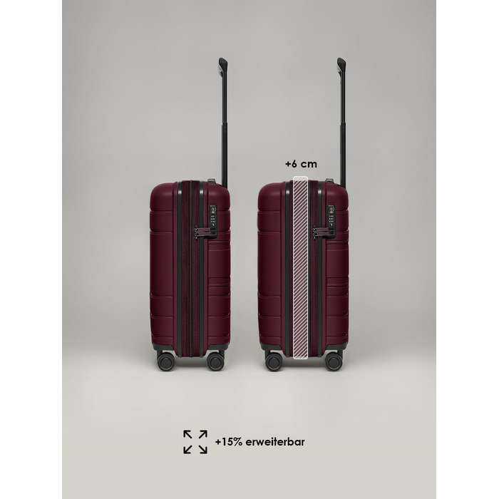 Набір валіз REDOLZ Hartschalen 3 шт. | Розширювані, з TSA-замком, з поліпропілену | S+ (55 см)