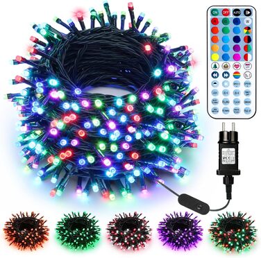 Гірлянда світлодіодна святкова на 300 LED, RGB, 30м, для прикраси дому, саду, балкону, вечірки, Halloween, з таймером, димуванням, вологостійка