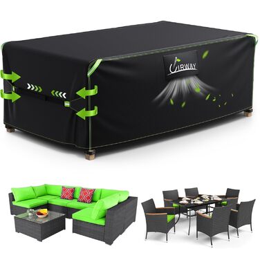 Водонепроникний чохол для садово-патіо меблів UIRWAY 420D Oxford, 170x94x70 см, з вентиляційними отворами та світловідбиваючими смугами