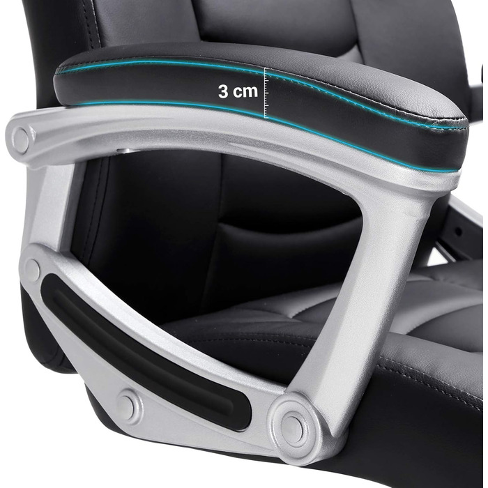 Крісло офісне SONGMICS регульоване по висоті, чорне, OBG21B, 52x53x122 см