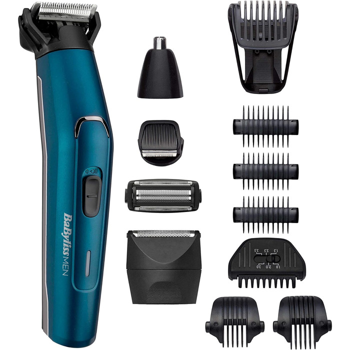 Мультитример BaByliss MT890E з японської сталі 12-в-1, водонепроникний, 12 насадок для обличчя та тіла