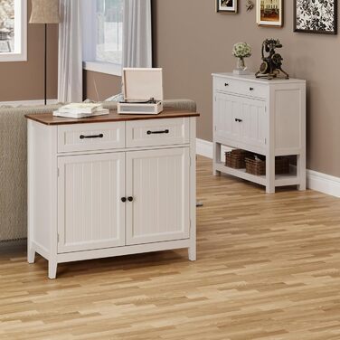 Буфет Bealife з 2 шухлядами та 2 дверцятами, кухонний буфет з робочою поверхнею, колір коричневий