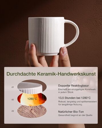 Набір тарілок Star 12 предметів для 4 осіб, керамічний посуд, стійкий до подряпин, для мікрохвильовки та посудомийної машини, бежево-білий матовий, чашки 355 мл (6 шт)