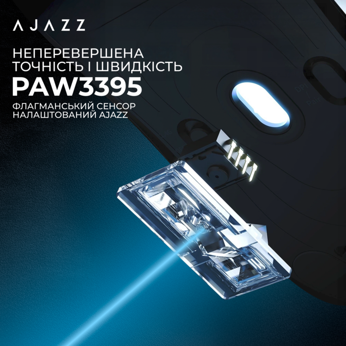 Ігрова бездротова миша Ajazz  AJ179PRO -3 Mod-Black-3395-8K Charging Dock