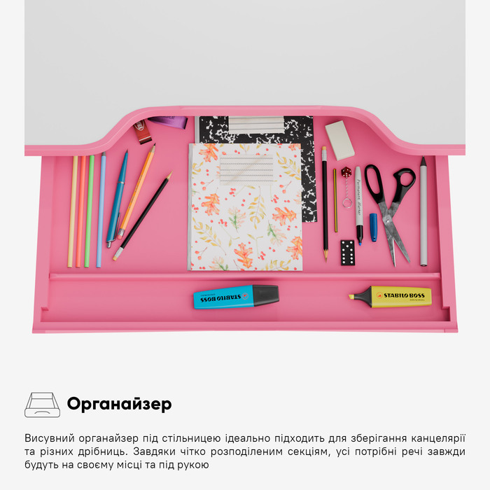 Комплект Evo-kids (стілець+стіл+полиця+лампа) Evo-17 PN Ergo (арт. Evo-17 PN Ergo)