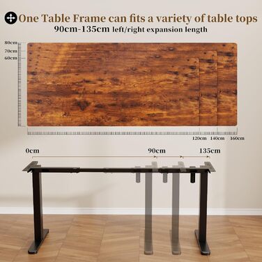 Електричний підйомний механізм для столу 2-рівневий з пам'яттю, чорний, для стоячого робочого місця