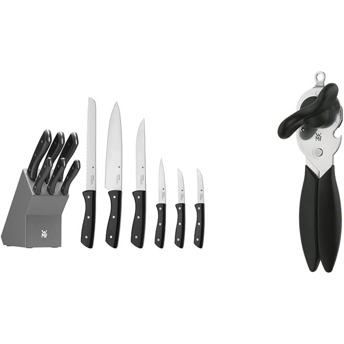 Набір кухонних ножів WMF 7 предметів з підставкою, відкривачка для консервів, Cromargan нержавіюча сталь, безпечний для миття в посудомийній машині