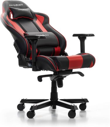 Геймерське крісло DXRacer King K99, шкірозамінник, чорно-червоне, до 200 см