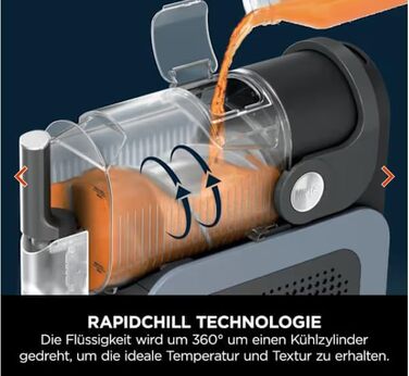 Машина для приготування смузі Ninja SLUSHi, для смузі, коктейлів, фраппе, молочних коктейлів та замороженого соку, без льоду, технологія WhisperChill, об'єм 1.9 л, Orange FS301EUOR