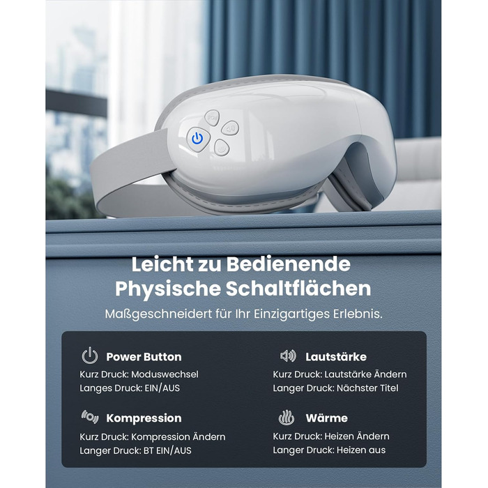 Масажер для очей BOB AND BRAD EyeOasis 3 Elite з підігрівом та охолодженням, маска для очей при мігрені, сухість очей, зняття стресу, покращення сну, подарунок для жінок та чоловіків