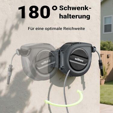 XPOtool Шланг-катушка на стіну з автозмотуванням та 15м водяного шлангу для поливу саду