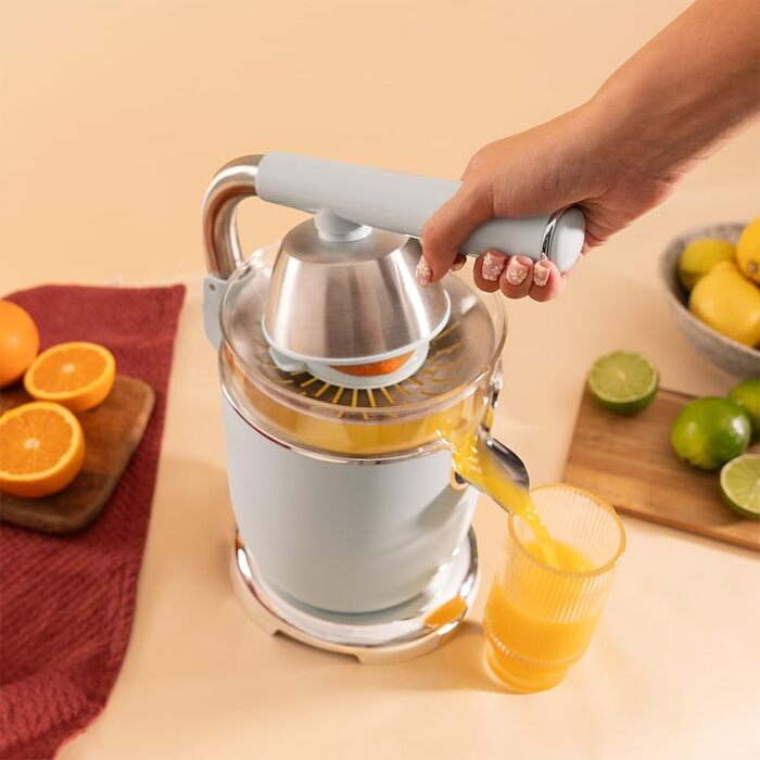 Електрична цитрусова преса Cecotec Xqueeze RetroJuice 1000 Green - 1000W, нержавіючий фільтр, 2 конуси різного розміру