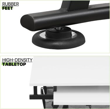 Набір мольбертів Magshion: регульований стіл для художника з нахиленою дерев'яною стільницею, стілець та 2 висувними ящиками для зберігання. Підходить для дому, офісу та школи (білий/чорний)