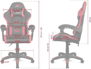 Ігровий крісло DRIFT GAMING DR35 - комфорт та підтримка для геймерів, чорно-сірий, з підголівником та поперековою підтримкою