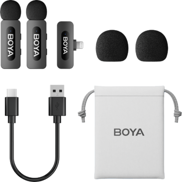 Бездротовий петличний мікрофон BOYA BY-V2 Lightning Black