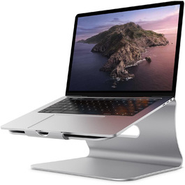 Підставка для ноутбука з алюмінію, Heat-Vent для MacBook Air/Pro, Dell, HP, Lenovo, Microsoft Surface, Samsung, 11-16 дюймів, сірий (патентована) (102S-Silver)