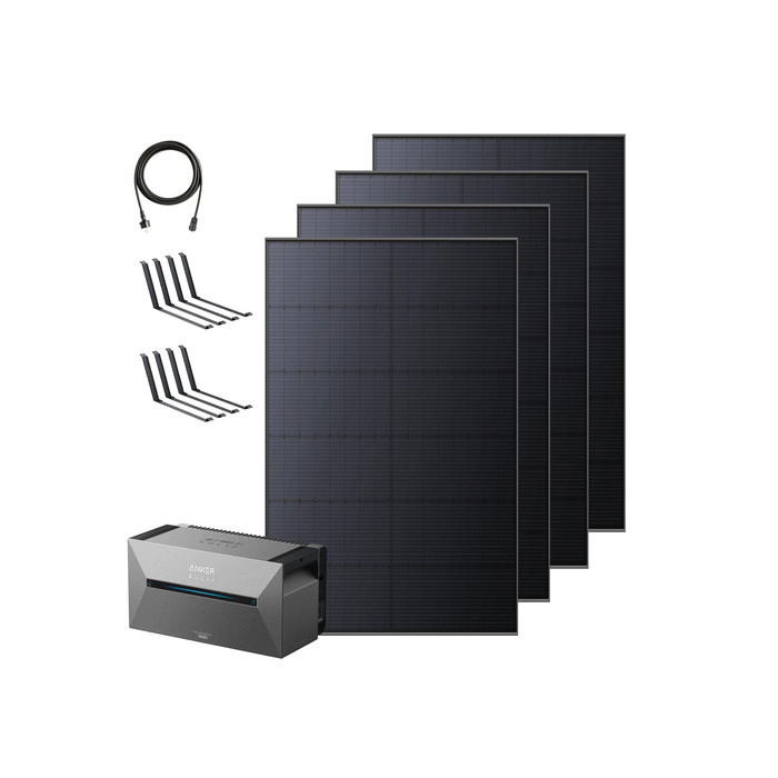 Anker SOLIX E1600 Pro Power Station з сонячними панелями (1600 Wh, 4x445W) + кріплення для балкону