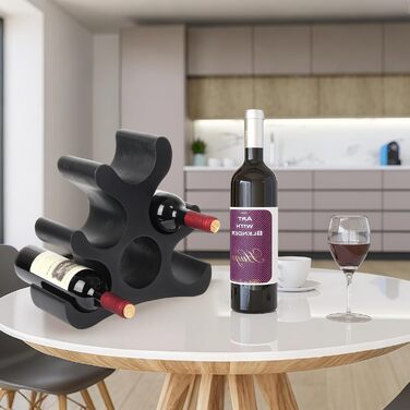 Стелаж для вина на 6 пляшок, чорного кольору, для шафи, підсобки, бару, кухні